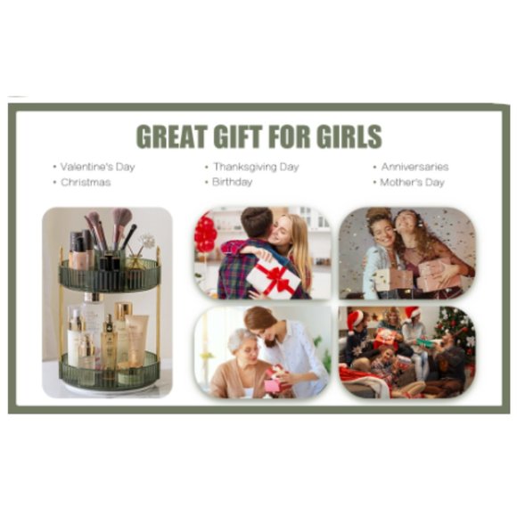 3 Tiers - 360° Turntable Makeup Organizer - Lazy Susan Cosmetics Storage - Picture 12 of 12